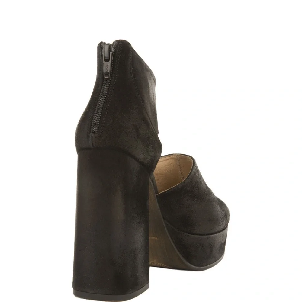 Free People Luxor Platforms round toe cutout black suede platform clog heels - Picture 8 of 12